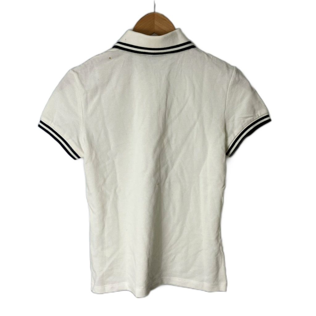 モンクレール MONCLER ポロシャツ ロゴ ワッペン 半袖 ライン S 白 ホワイト AA レディース