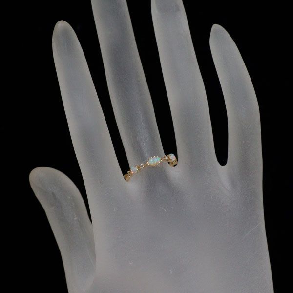 アガット/agete K10YG オパール ダイヤモンド リング D0.01ct - メルカリ