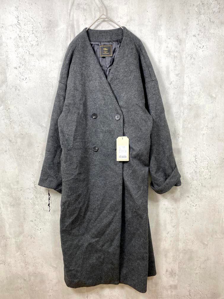 Olu. オルドット OL24OBB17 定価24000円 ノー シャギーロング コート size1 黒 レディース