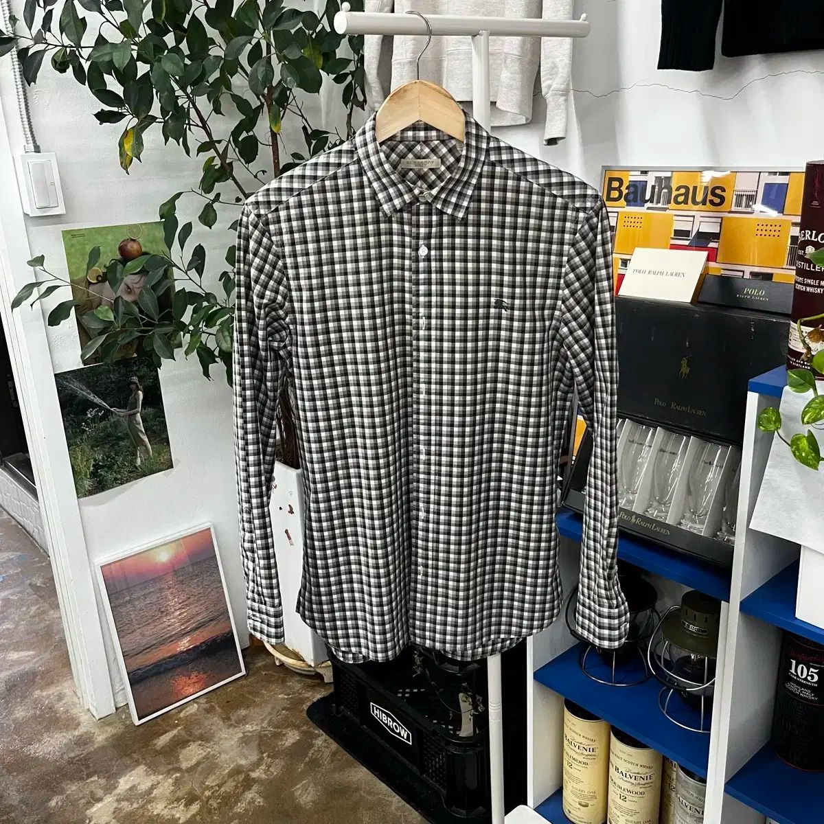 バーバリーブリット ギンガムチェック シャツ M