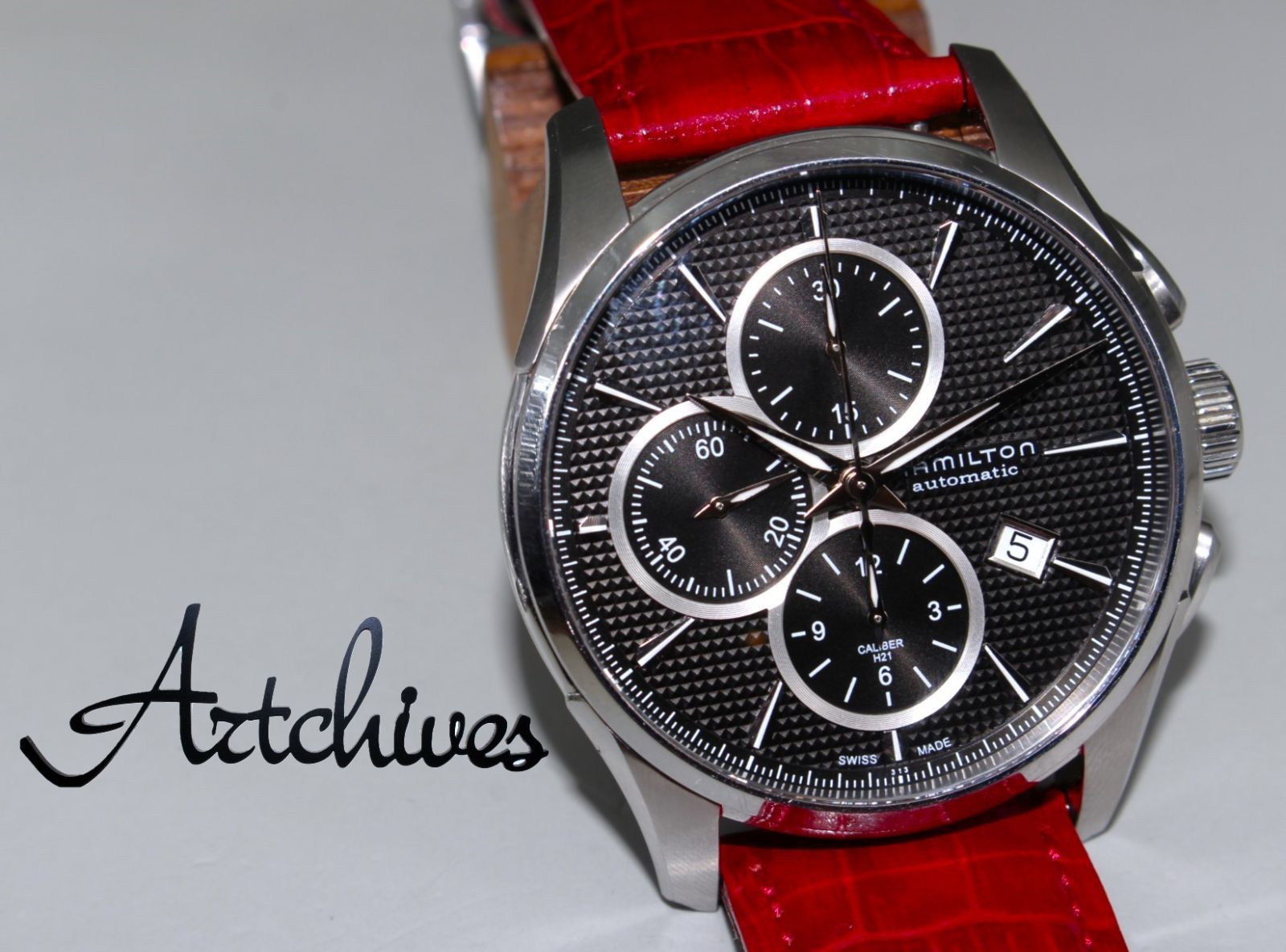 VRW-1439 時計 HAMILTON ハミルトン H325961 ジャズマスター BK文字盤 メンズ 自動巻き 腕時計 稼働品