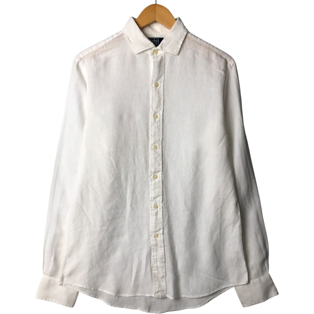 古着 ラルフローレン Ralph Lauren POLO by ESTATE CUSTOM FIT ワイド 長袖 リネンシャツ メンズM相当 eaa 600507