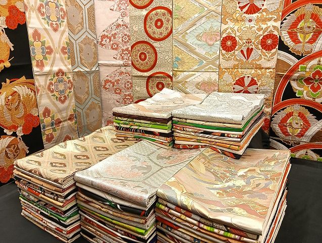 平和屋着物 袋帯 西陣 まとめて100点 鳳凰 向かい鶴 蝶 風景 更紗 花柄 正倉院 宝相華 佐賀錦 金銀糸 など あり 全て正絹 mmm 953