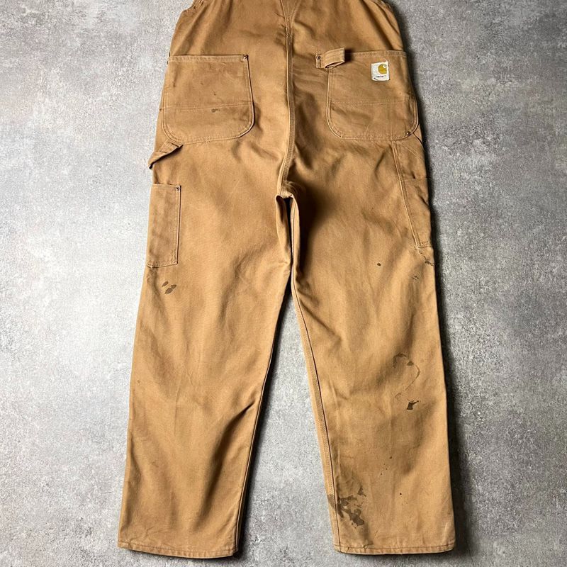 60s 70s Carhartt ダブルニーパンツ ダック ヴィンテージ 希少 60s 70s USA製 Carhartt ダブルニー ダック オーバーオール パンツ 38