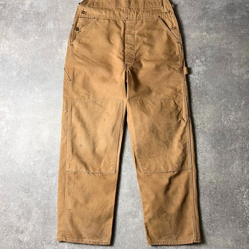 60s 70s USA製 Carhartt ダブルニー ダック オーバーオール パンツ 38