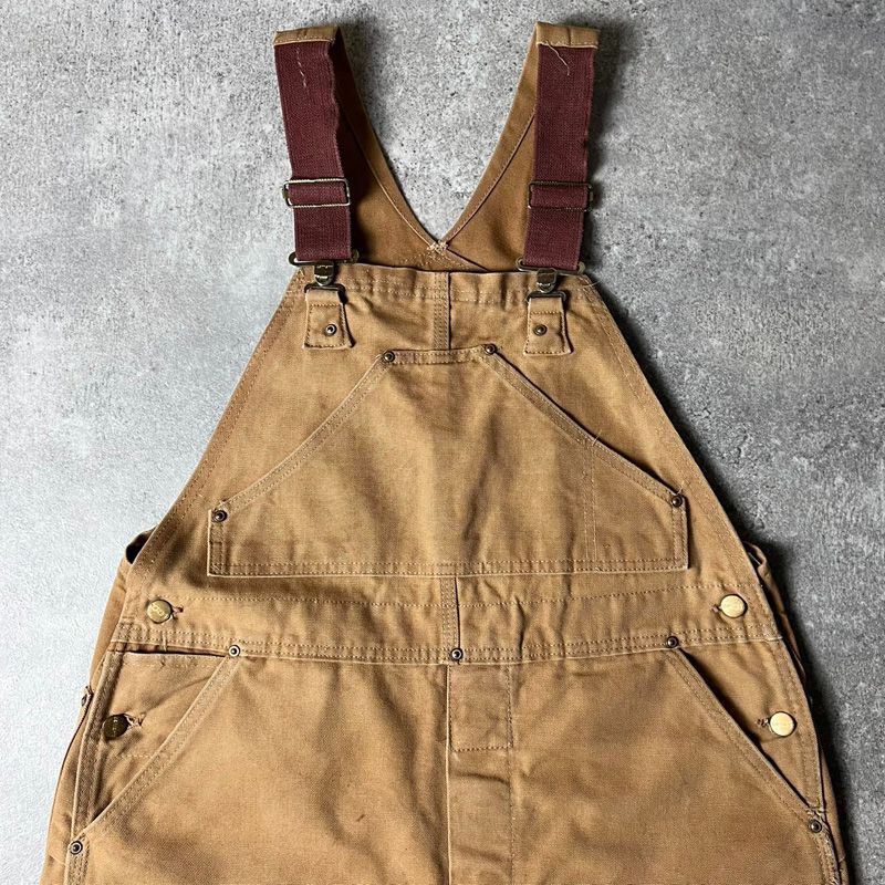 60s 70s Carhartt ダブルニー ダック オーバーオール パンツ 38 30 60年代 70年代 アメリカ製 ビンテージ カーハート ペインター ツナギ