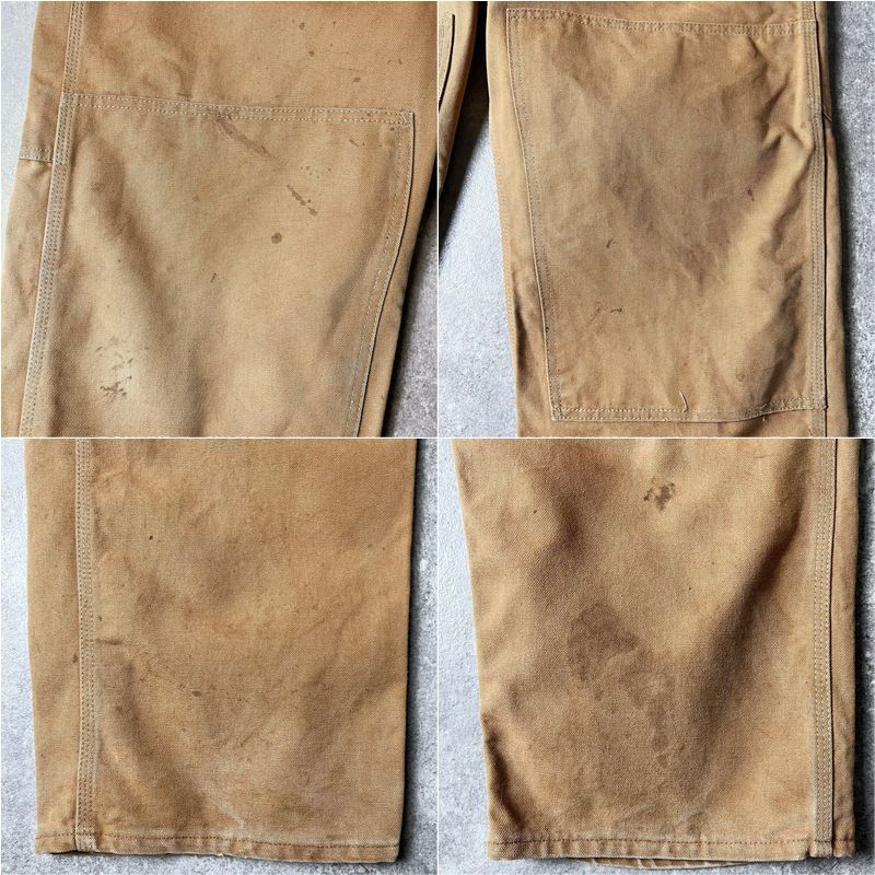 60s 70s USA製 Carhartt ダブルニー ダック オーバーオール パンツ 38
