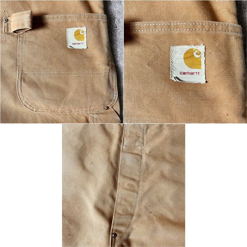 60s 70s USA製 Carhartt ダブルニー ダック オーバーオール パンツ 38