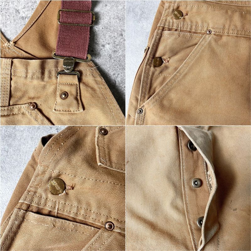60s 70s USA製 Carhartt ダブルニー ダック オーバーオール パンツ 38