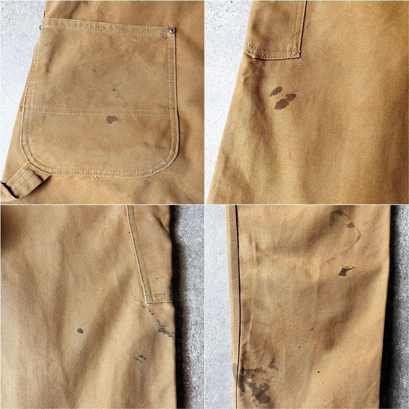 60s 70s USA製 Carhartt ダブルニー ダック オーバーオール パンツ 38
