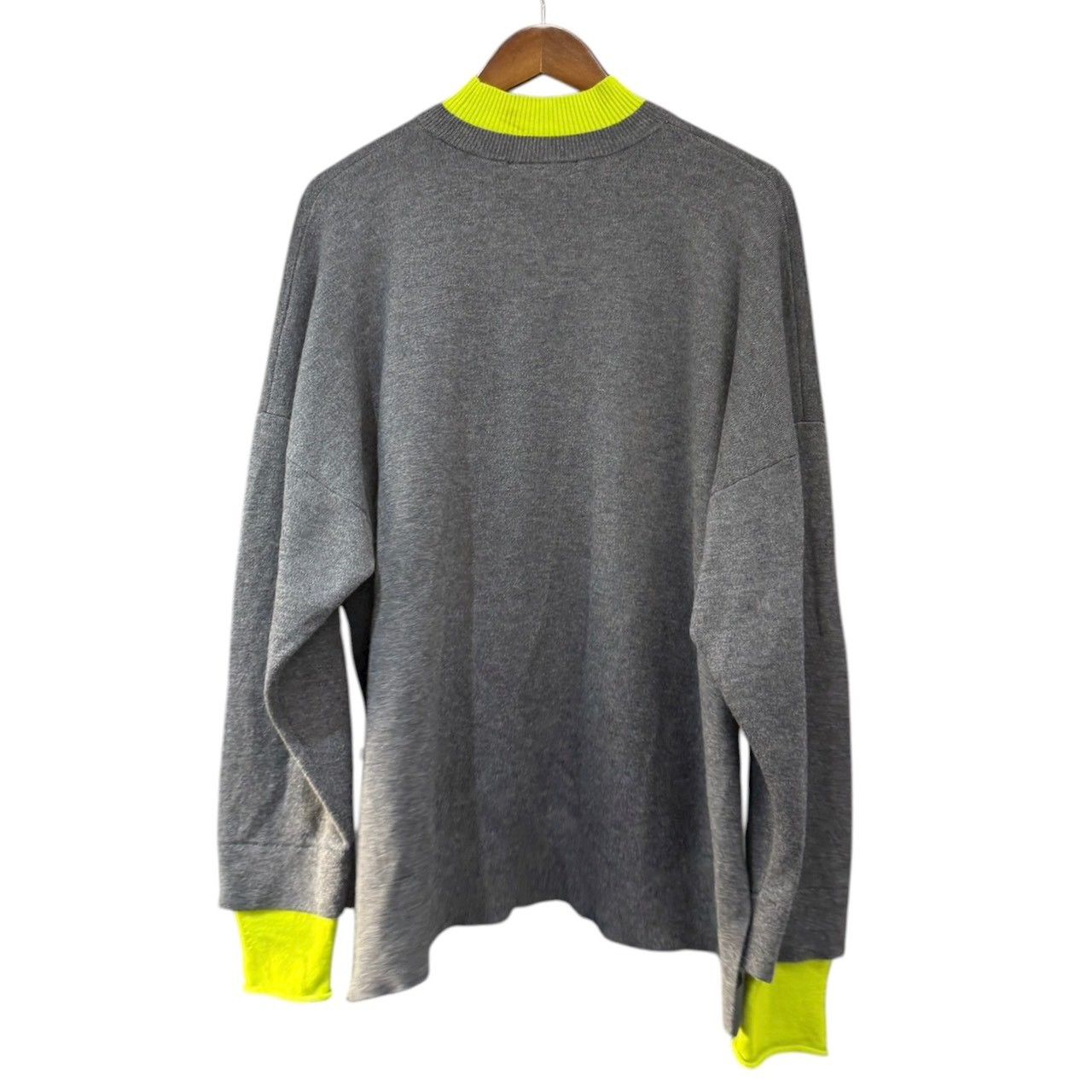 ENFOLD エンフォルド 24AW LAYERED NECK BOX PULLOVER レイヤードスリットデザインニット 300HA270-2240 グレー 38 15021