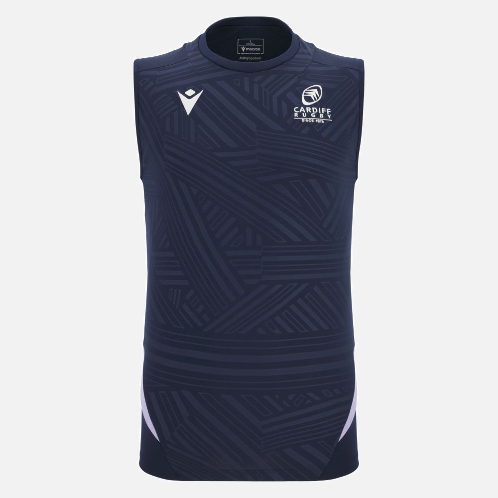 マクロン ラグビー カーディフ 2025 2026 トレーニング シングレット タンクトップ ノースリーブ 紺 ネイビー 公式モデル 日本未発売