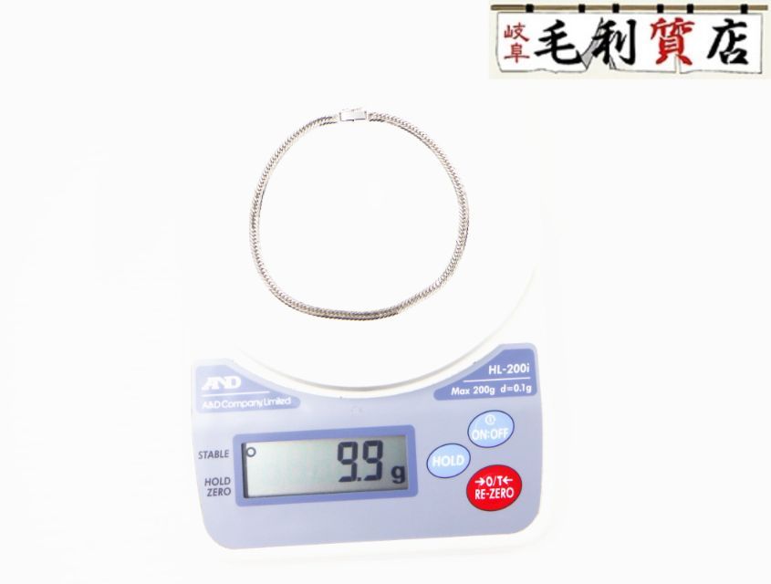 K18 キヘイ 喜平 アンクレット 12面トリプル 9.9g 12メントリプル K18 ホワイトゴールド 750 WG ジュエリー