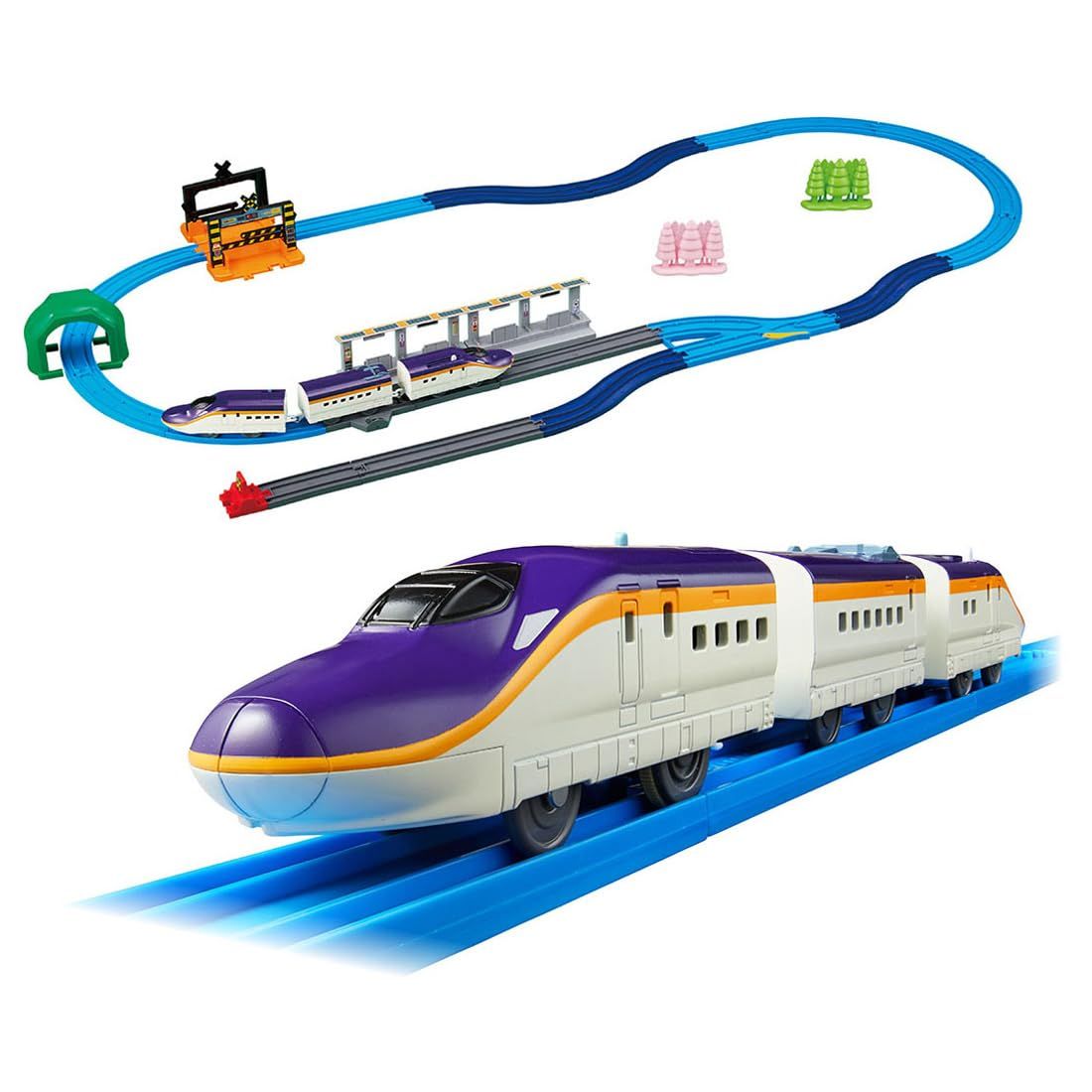 タカラトミー プラレール ! E 8系つばさ ＆ トミカアーチ踏切セット 初回特典S字レール3本付き 電車 列車 おもちゃ 3歳以上
