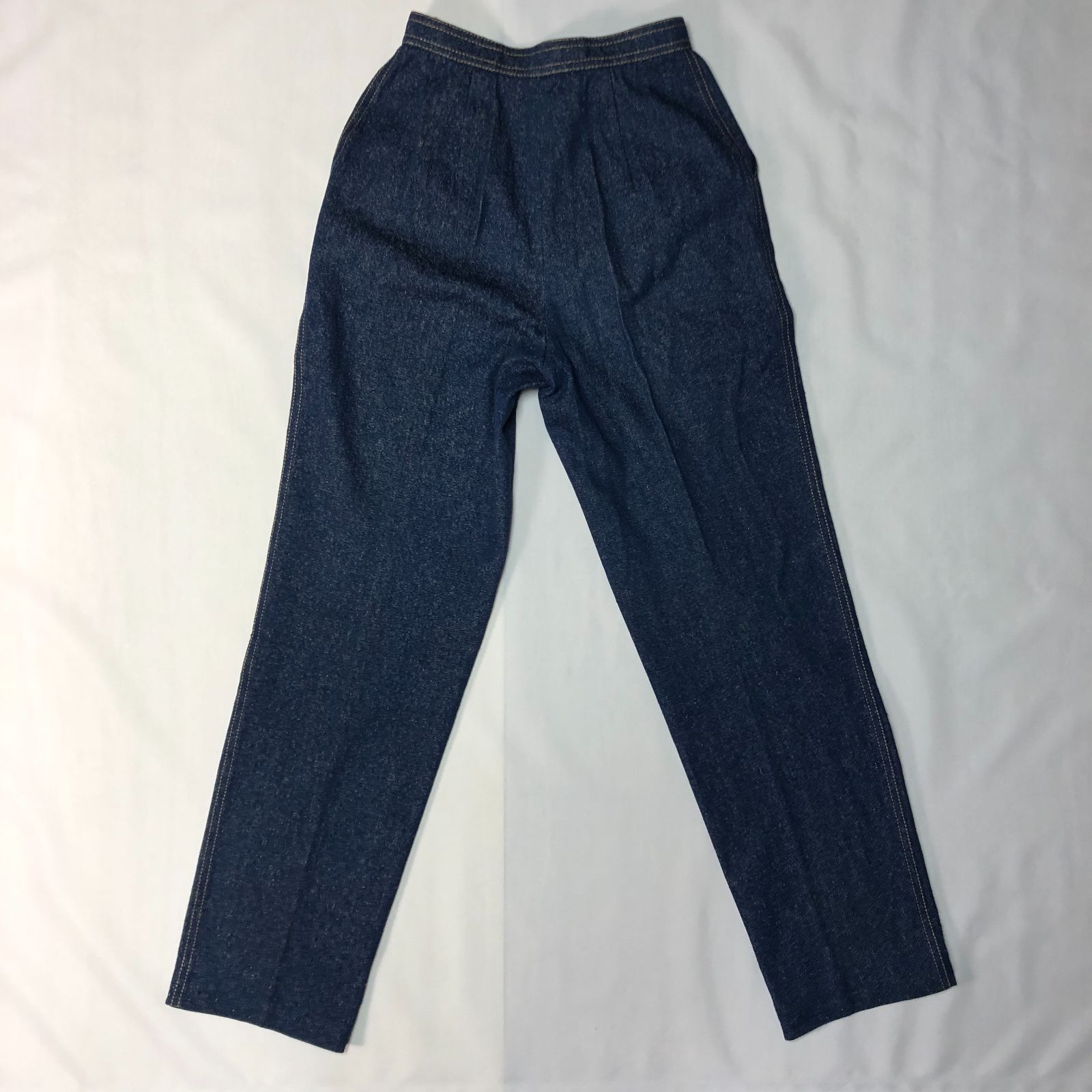 LEONARD／レオナール】高級シルク100％ デニム風パンツ レディース 紺