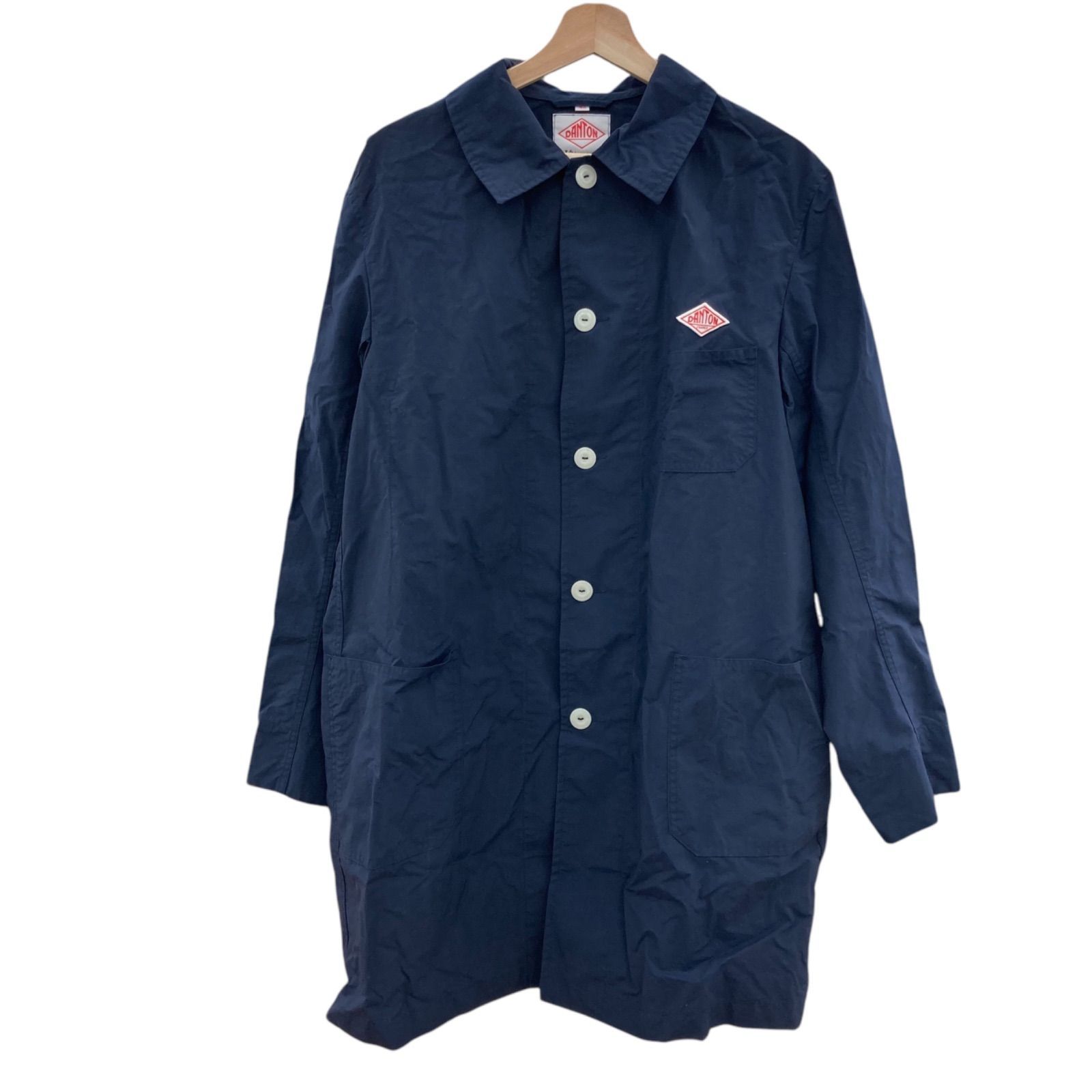 186000 現状品 DANTON × BEAMS ラウンドカラーコート ネイビー 42 