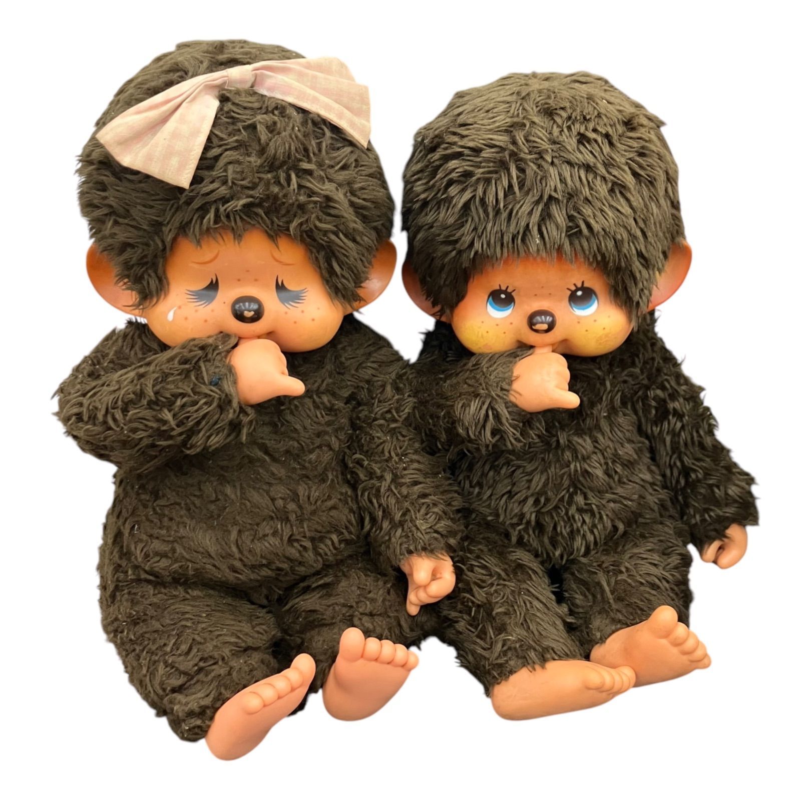 こ*)様 ふた子のモンチッチ 昭和レトロ ぬいぐるみ2体セット 日本製 186001 現状品 セキグチ 昭和レトロ 初代モンチッチ ふたご ぬいぐるみ
