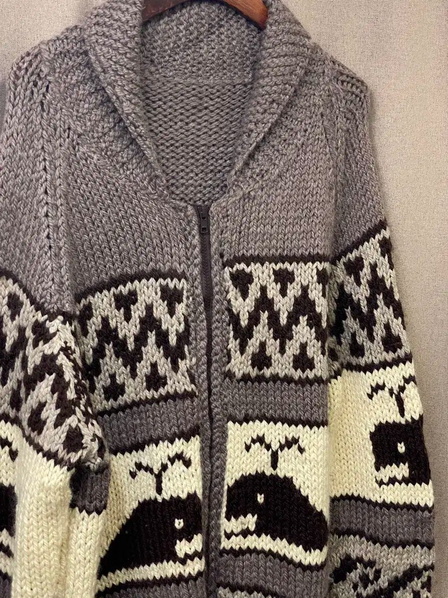 ヴィンテージ カウチン ジップアップ ニット