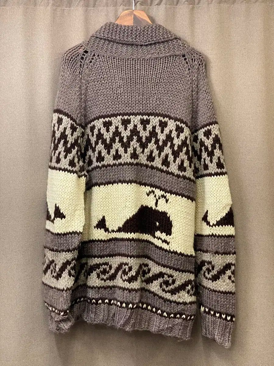  ヴィンテージ カウチン ジップアップ ニット 長袖 ニット セーター