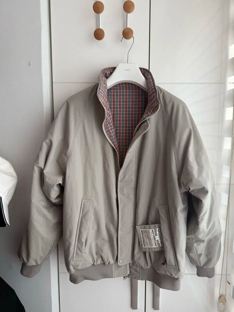 HERITAGE FLOSS リバーシブル ブルゾン ジャケット サイズ L グレー レッド パータン