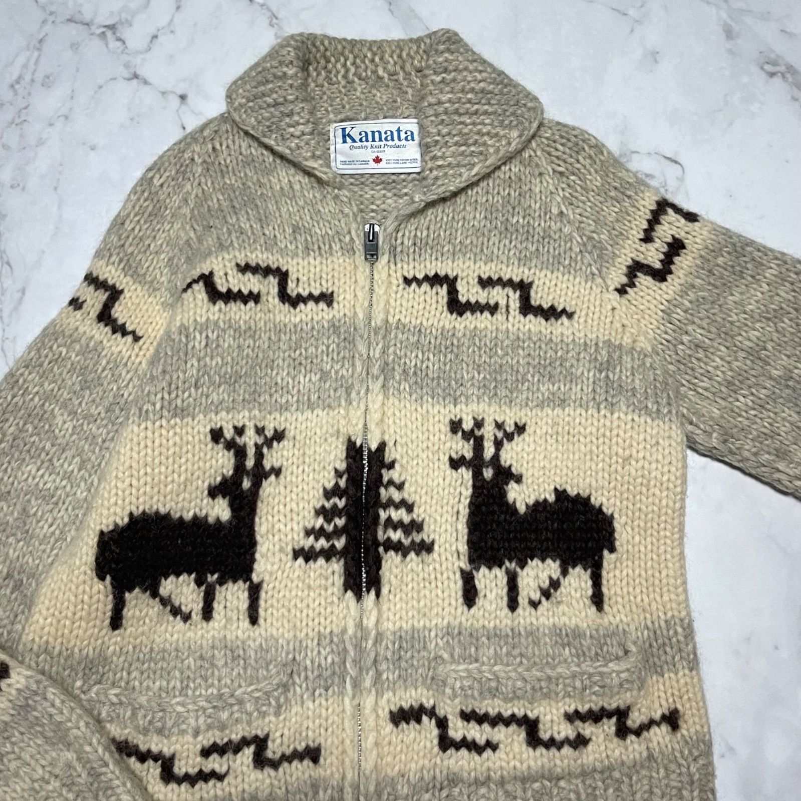 カナタ Kanata ハンドメイド 手編み カナダ製 ピュアヴァージンウール