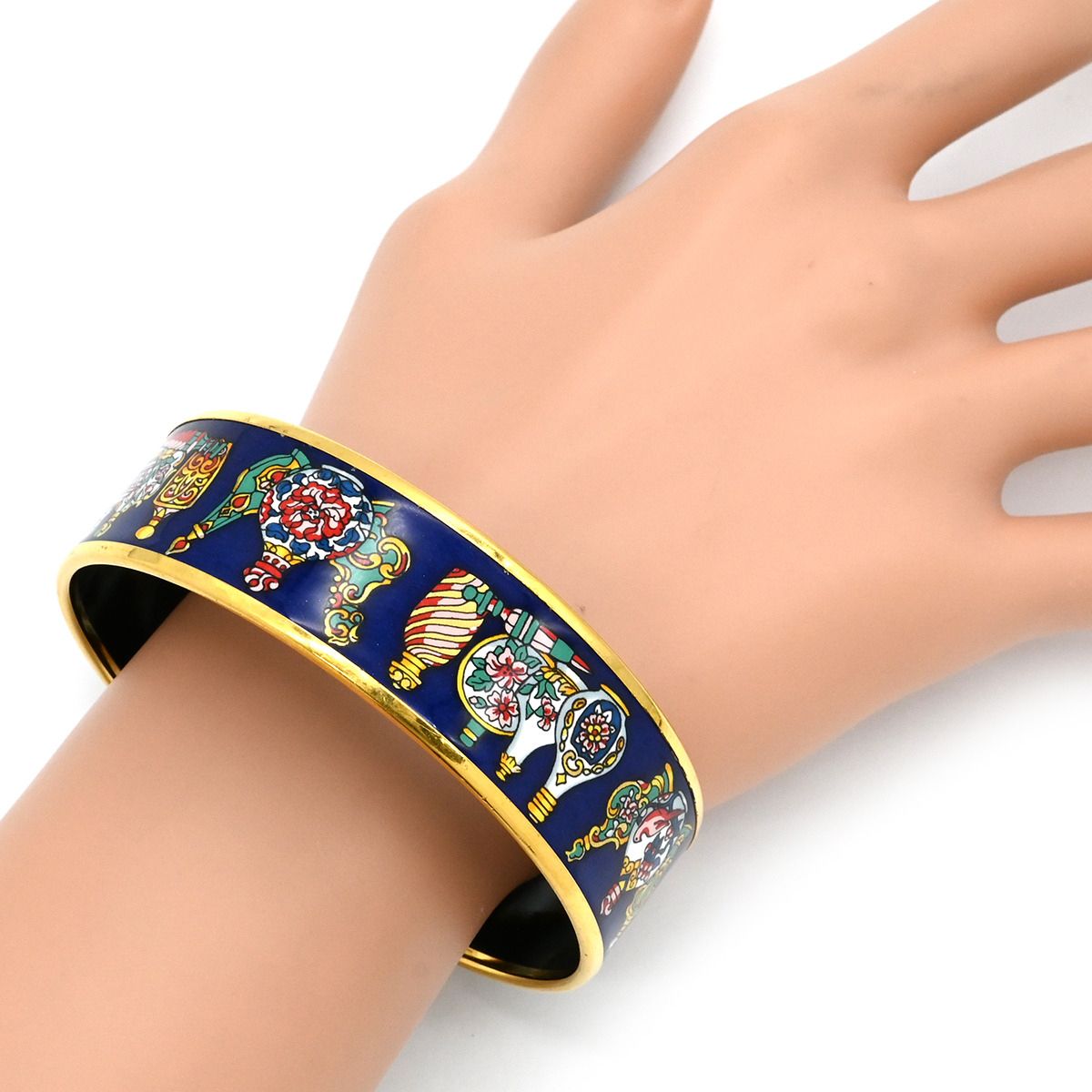 ⭐HERMES⭐ レア美品 エルメス HERMES エマイユ GM イルカ柄 バングル 
