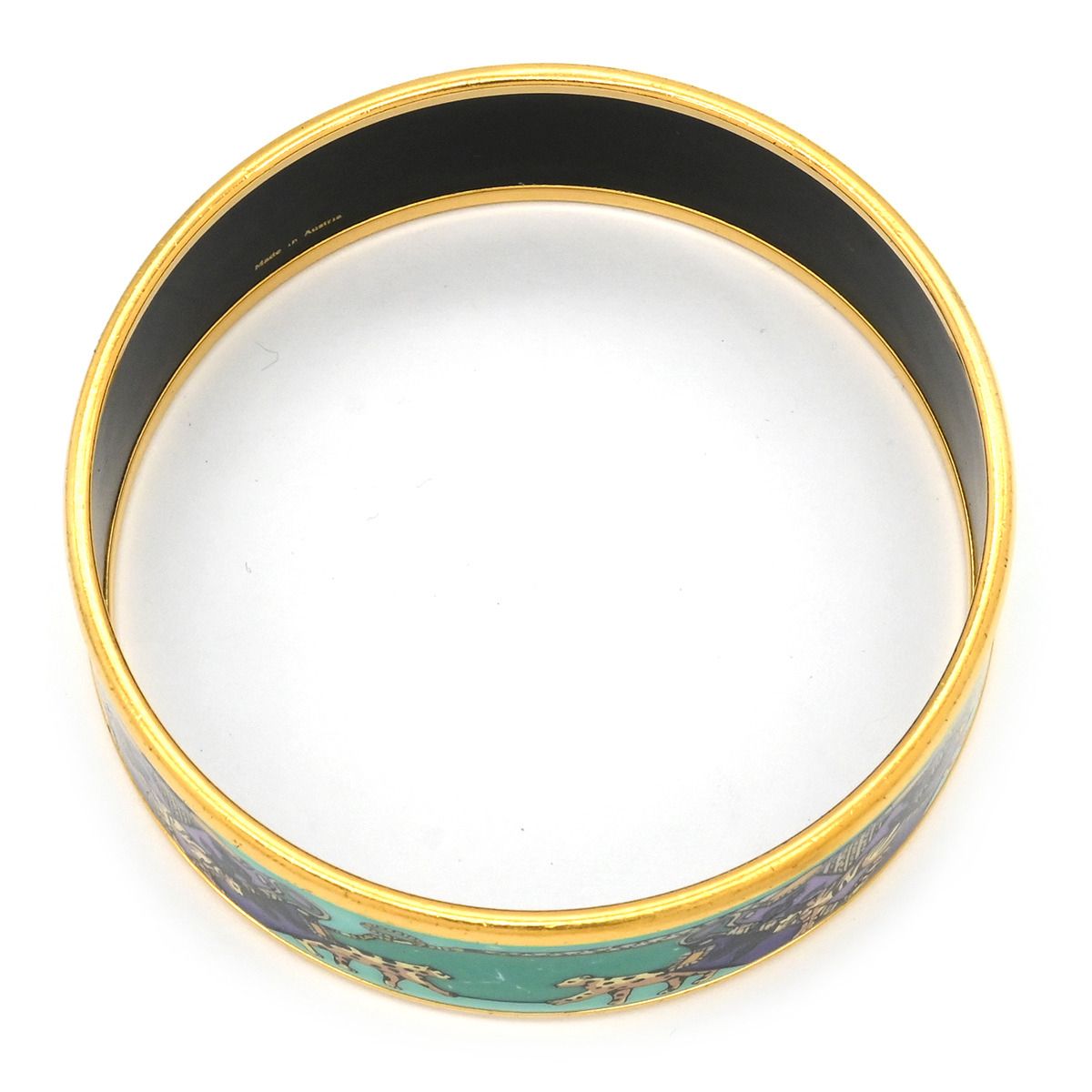 エルメス HERMES バングル エマイユ GM 七宝焼き グリーン×マルチ