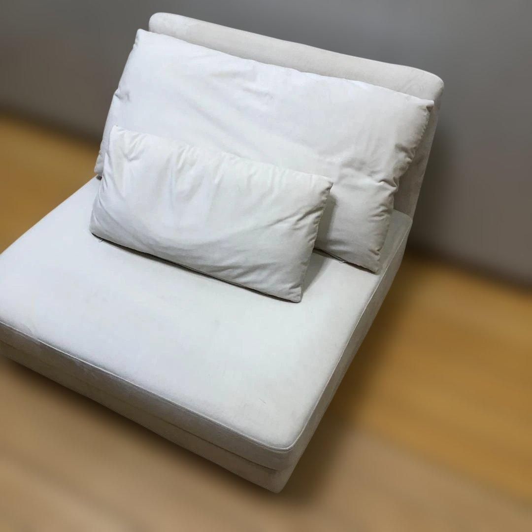 イーナ Ehre 一人掛けソファ ホワイト スエード調 en 354 135010 広め座面 ゆったり リビング ワンルーム 寝室 251113 15