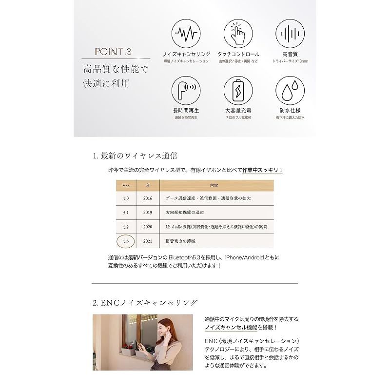 自然素材 木の温もり×スタイリッシュ×クリアな音質×長い再生時間