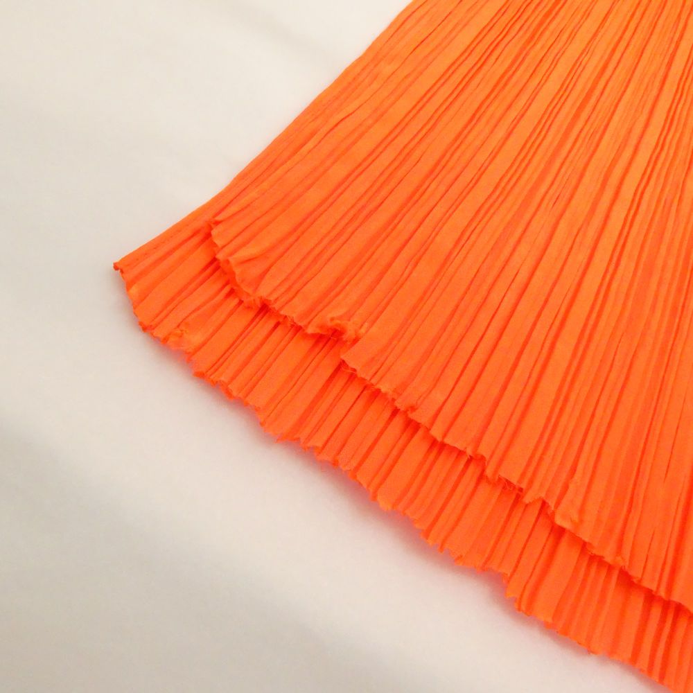 プリーツプリーズ オレンジ色 プリーツシフォンストール 大判 保存袋付き プリーツプリーズ オレンジ色 プリーツシフォンストール 大判 保存袋付き