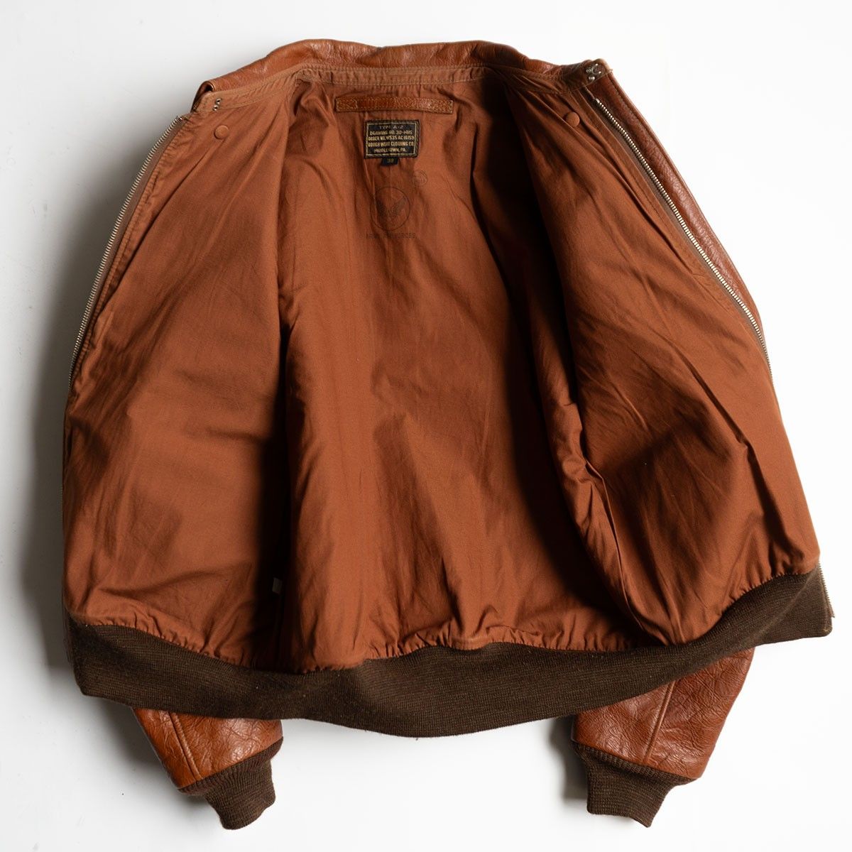 美品/ROUGH WEAR実名復刻】THE FEW 【A-2 ホースハイド フライト