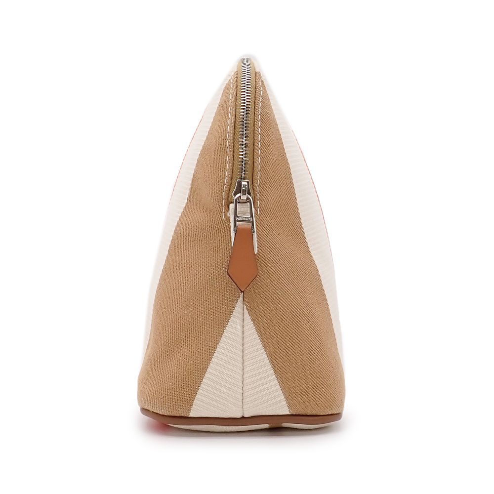 定評のある エルメス ボリードポーチ レイユール ロカバール MM コスメポーチ 小物入れ コットンキャンバス オレンジ ベージュ系 H103350M 全国送料無料！