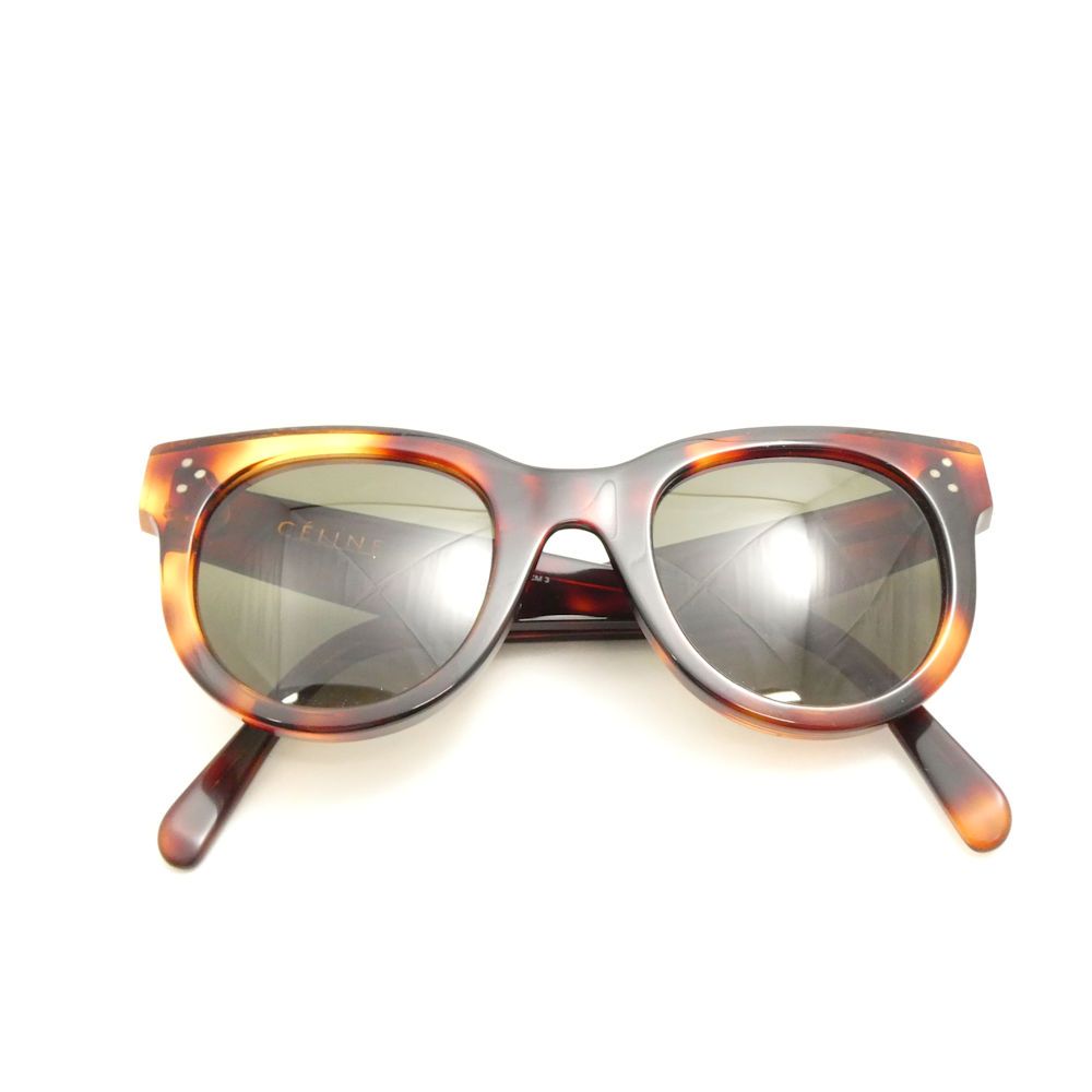 CELINE セリーヌ CL41053 S Baby Audrey キャットアイ サングラス 度なし 47 24 グレーレンズ メガネ 茶 眼鏡 アイウェア レディース AU3683