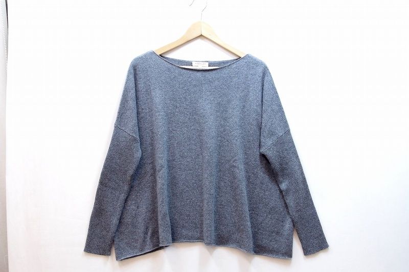 226930 DEMYLEE デミリー ドロップショルダー 長袖ニット セーター リブ切替 S グレー