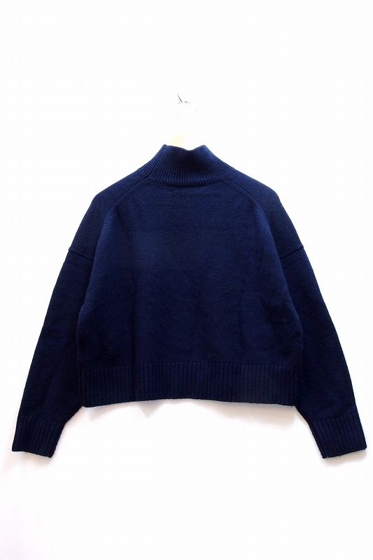 223157 theory セオリー ウール カシミヤ クロップドニット ハイネック セーター S 3301713 ネイビー
