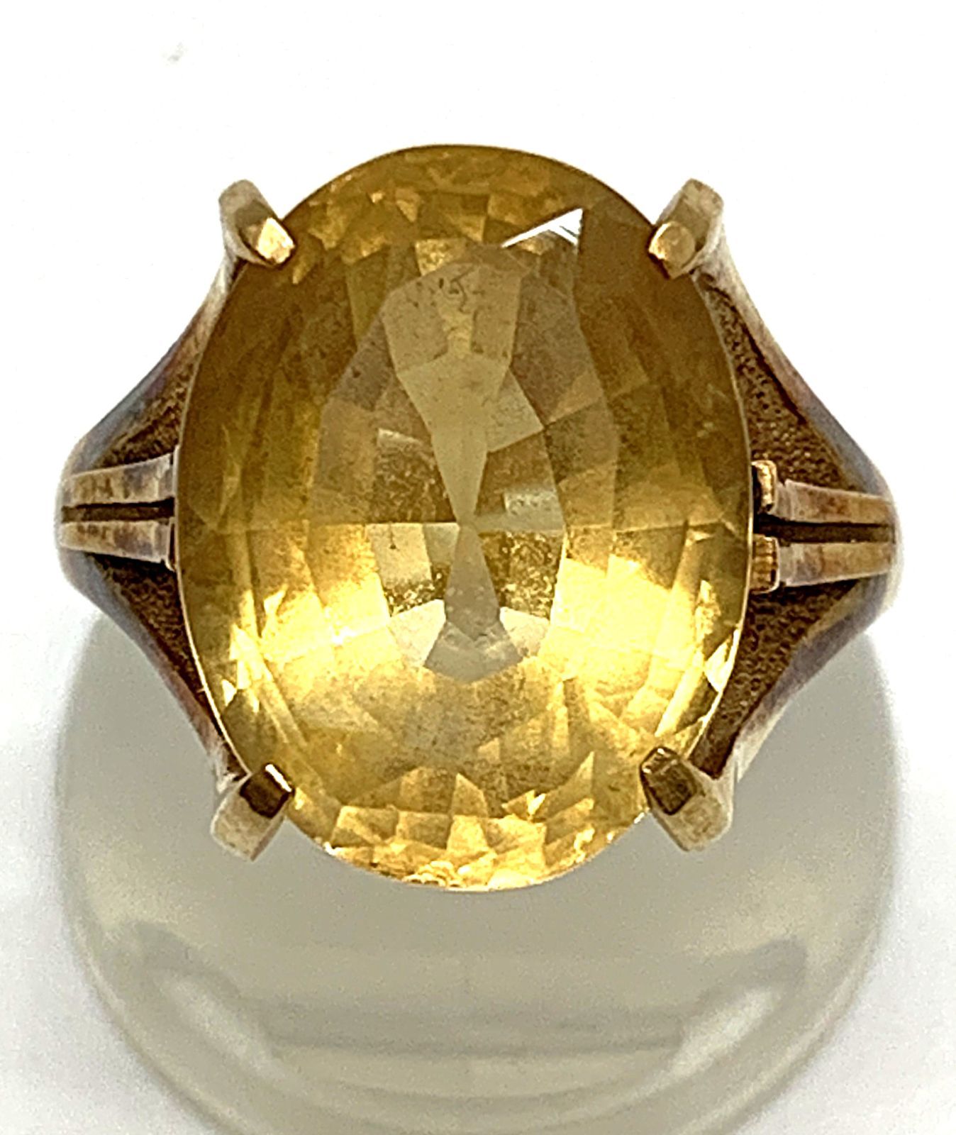 K18 イエロー石 リング 指輪 ＃12 7.2g 12号 18金 黄色石 リング 18