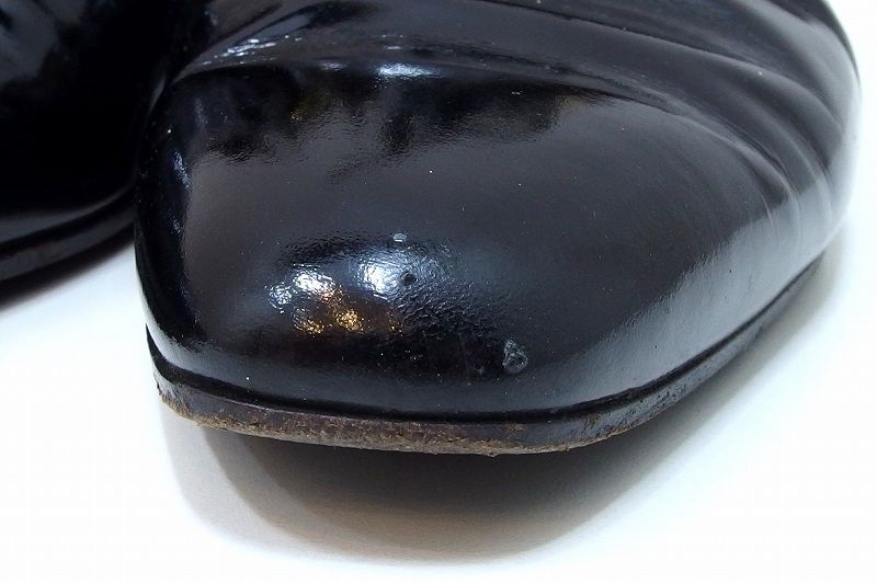  227514 CELINE セリーヌ ヴィンテージ レースアップ ショートブーツ ロゴ サークルリング エナメル ガラスレザー 36 ブーツ 靴