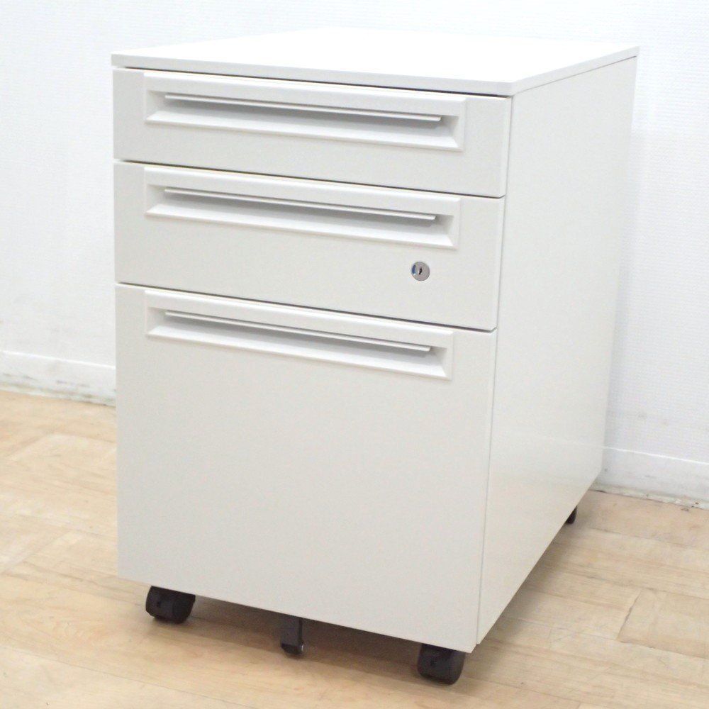 PLUS プラス US 3段ワゴン US-046 SC-B 3 W 4 ホワイト デスクワゴン インサイドワゴン サイドキャビネット 収納 EG 18778 オフィス家具
