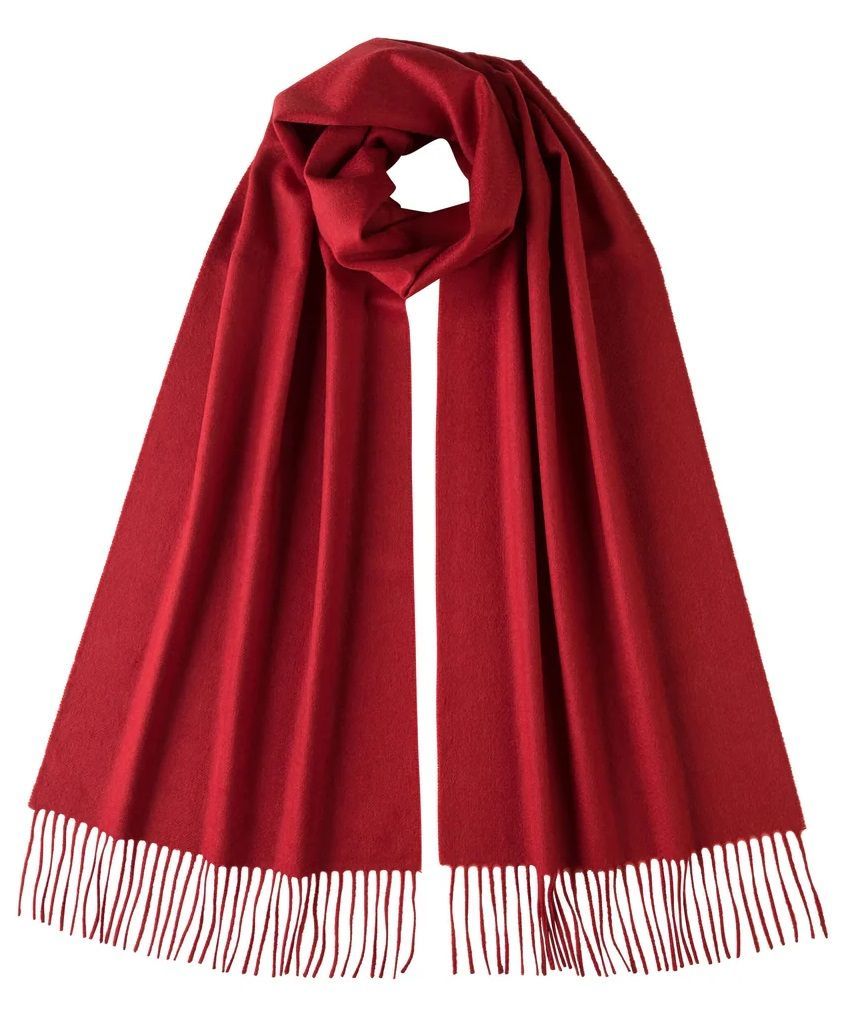 Jhonstons of Elgin ジョンストンズオブエルガン WA000057 カシミア サイズ 190cmX35cm スコットランド製 SE051000Classic Red クラシックレッド ユニセックス 並行輸入品