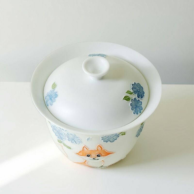 新品 手作り手描き 陶器急須 蓋付き 風景画 新品 手作り手描き 陶器急須 蓋付き 風景画