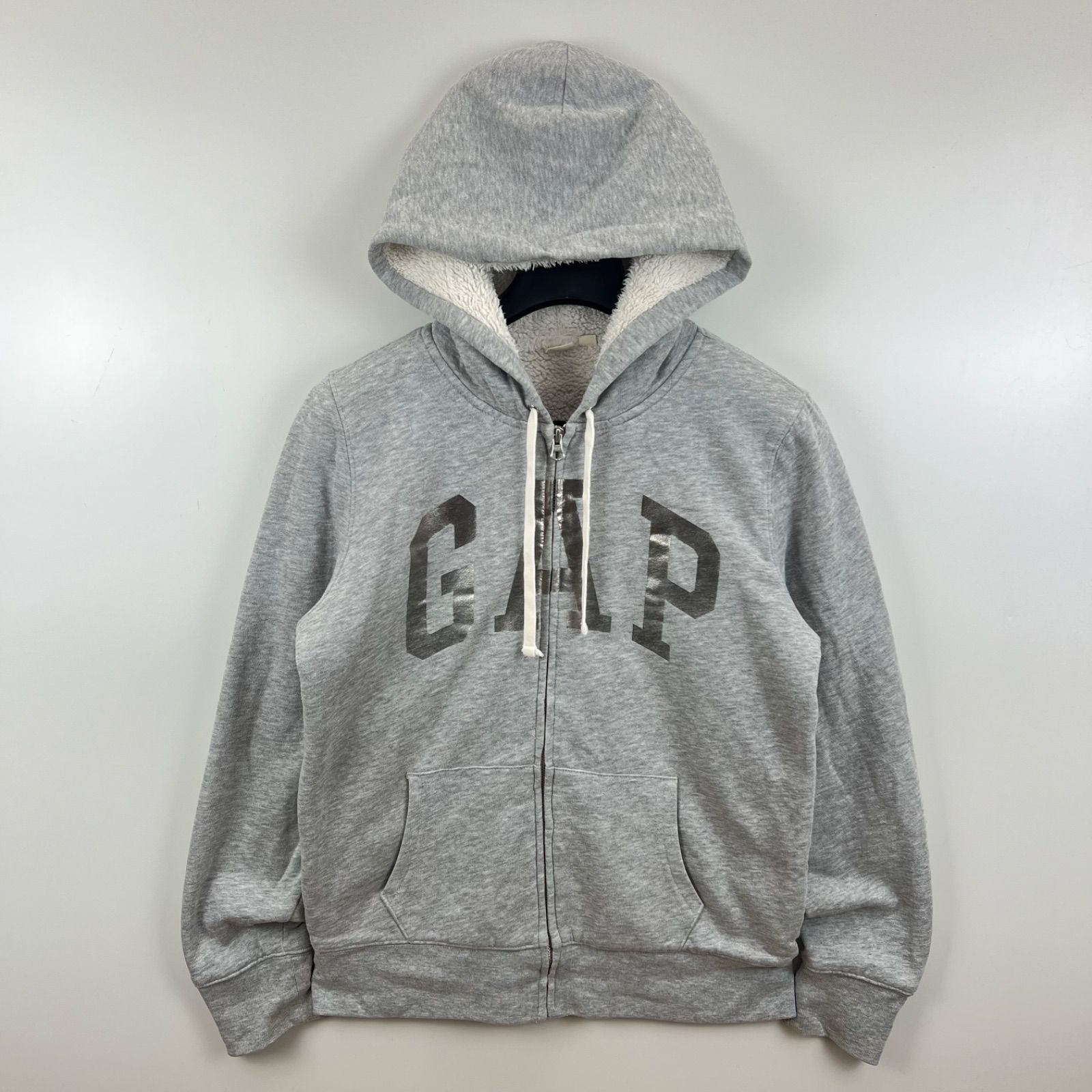 GAP y2k style silver logo BOA zip hoodie S ギャップ 銀ロゴ ジップ