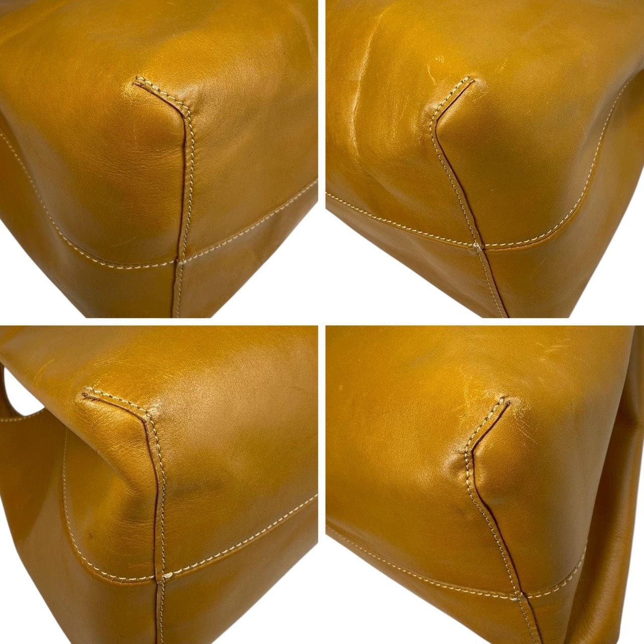 B4164】 HIROFU ヒロフ ハンドバッグ トートバッグ ロゴ型押し レザー