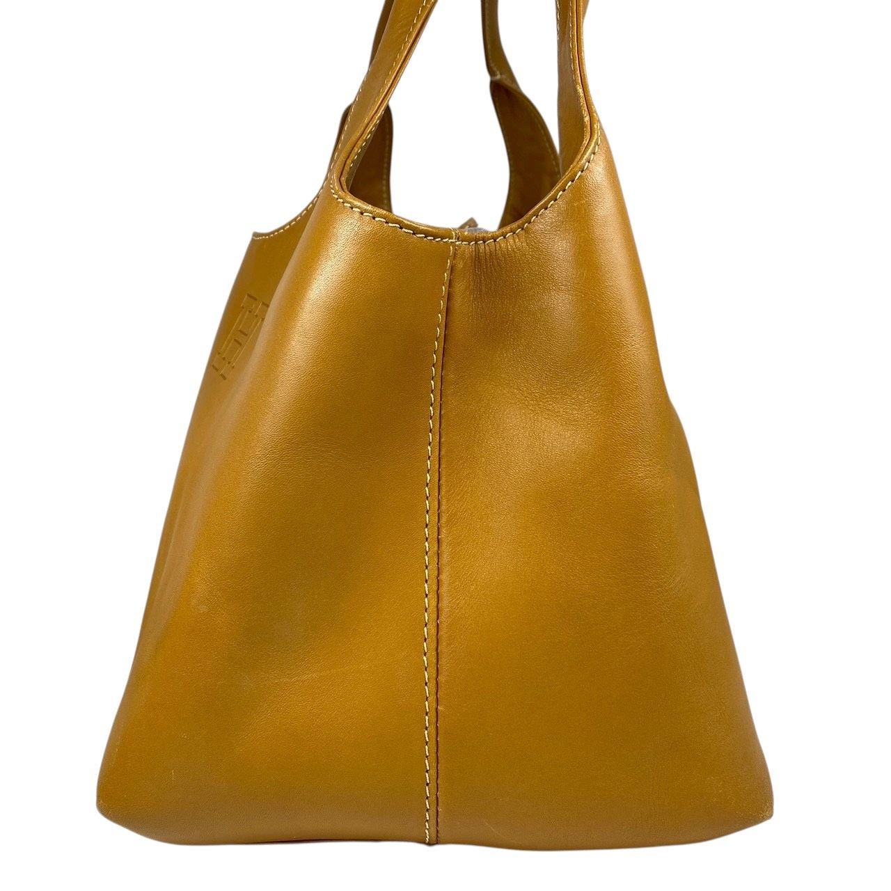 B4164】 HIROFU ヒロフ ハンドバッグ トートバッグ ロゴ型押し レザー