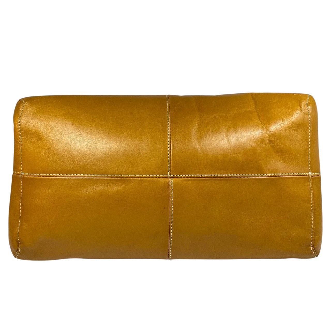 ヒロ B4164】 HIROFU ヒロフ ハンドバッグ トートバッグ ロゴ型押し レザー