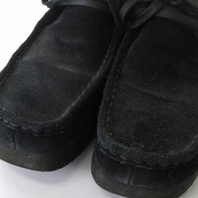  クラークス clarks ワラビー モカシン ローファー スウェード クレープソール 黒 ブラック UK 8 5 約26 cm その他 靴