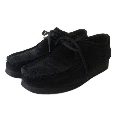 クラークス clarks ワラビー WALLABEES モカシン ローファー スウェード クレープソール 黒 ブラック UK8.5 約26.5cm