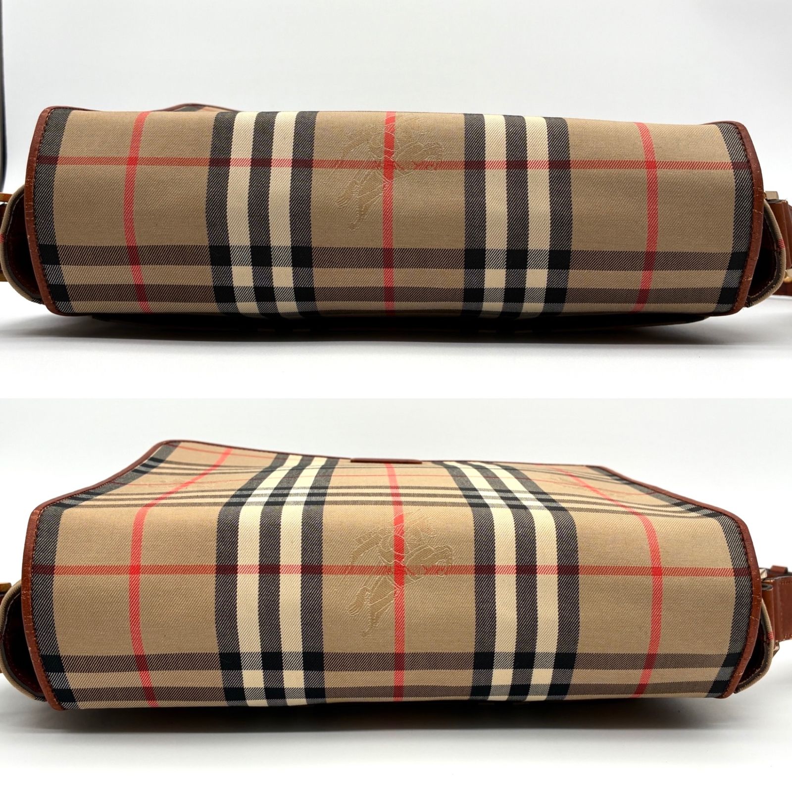  BURBERRY バーバリー ショルダーバッグ ノバチェック シャドーホースロゴ レディース クロスボディ ヴィンテージ ベージュ ブラウン レザー ナイロン ショルダーバッグ ショルダーバッグ