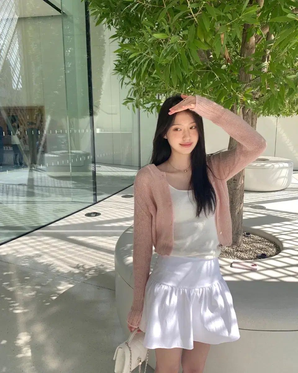 ルプレン キッドモヘア カーディガン ピンク