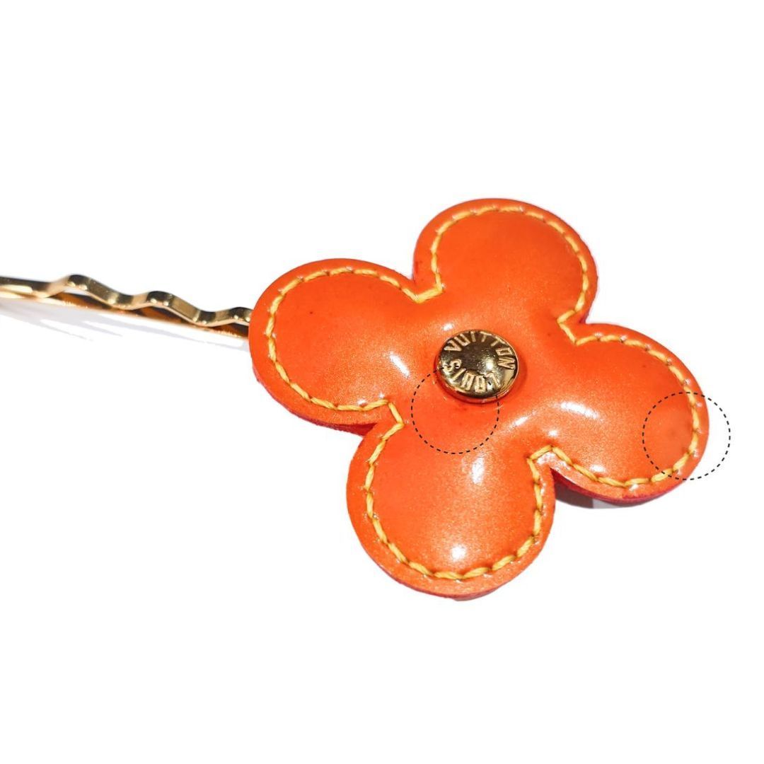 LOUIS VUITTON ルイ ヴィトン LV バレッタ フルール ヴェルニ ヘアピン