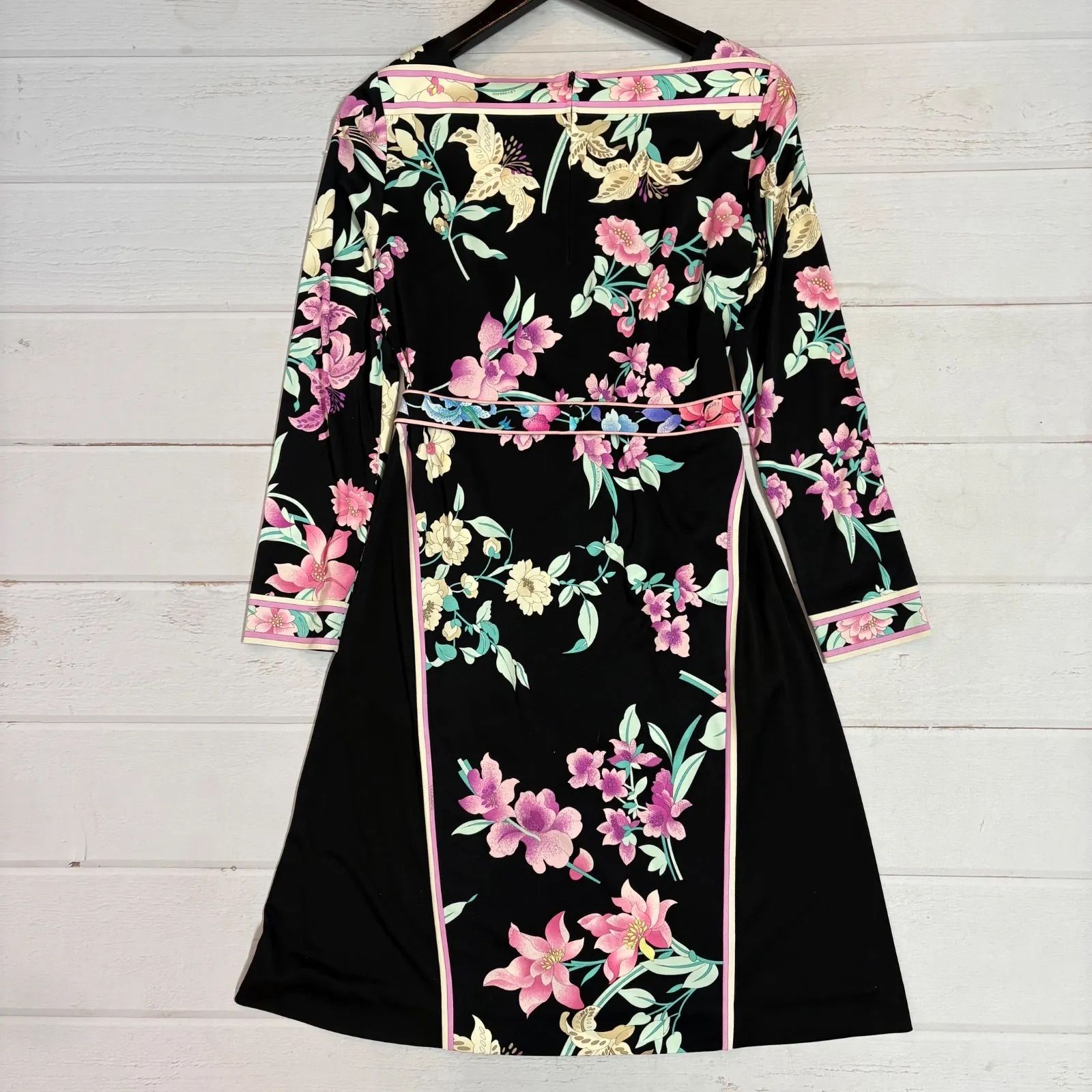 極美品✨ 近年 LEONARD レオナール カンカン素材 ワンピース 花柄